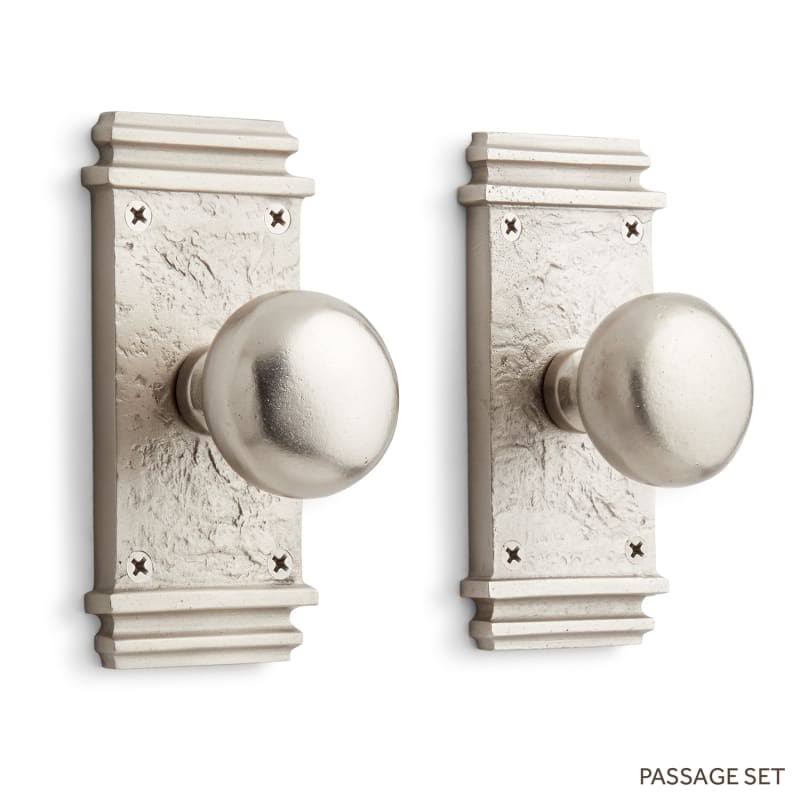 Signature Hardware 946757-Pa-238 Griggs Solid Brass Passage Door Knob Set - Nickel, Silver