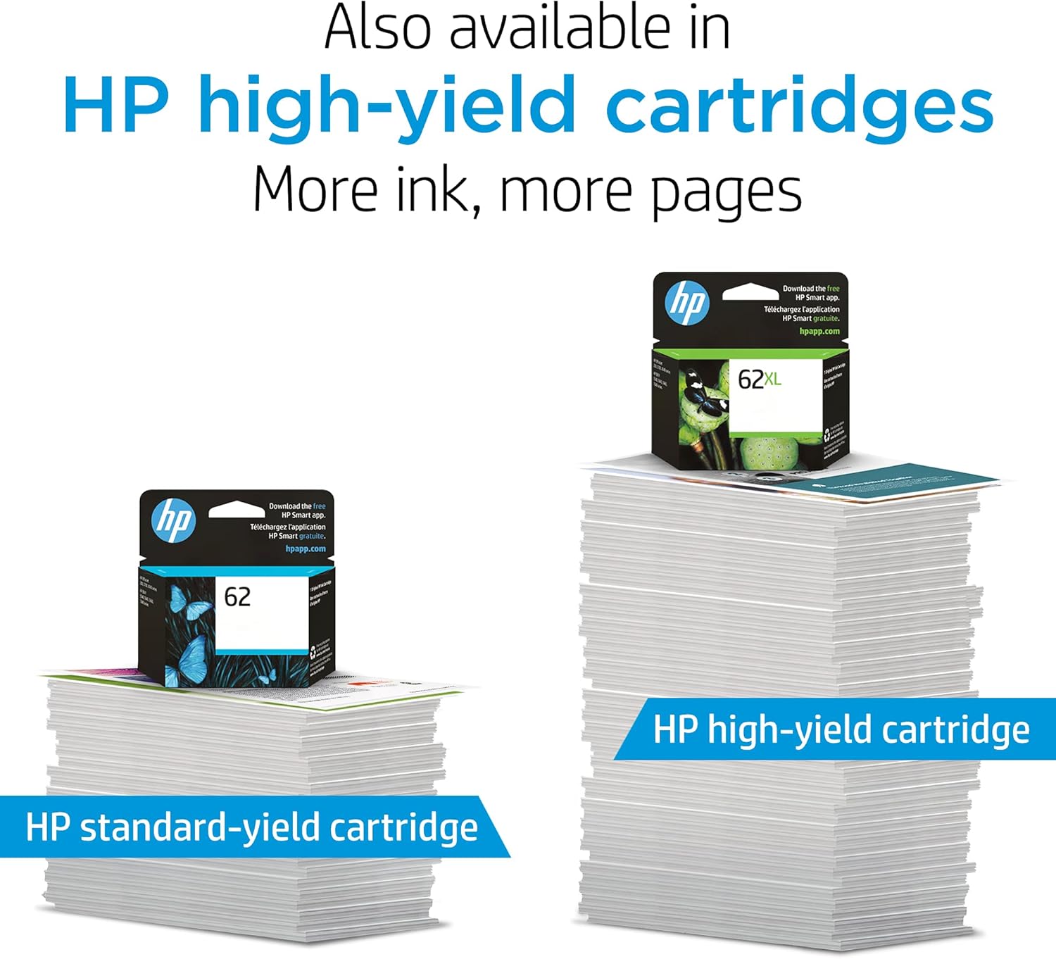 Original HP 62XL Tri-color High-yield Ink | Works with HP ENVY 5540, 5640, 5660, 7640 Series, HP OfficeJet 5740, 8040 Series, HP OfficeJet Mobile 200, 250 Series | Eligible for Instant Ink | C2P07AN Pack of 2