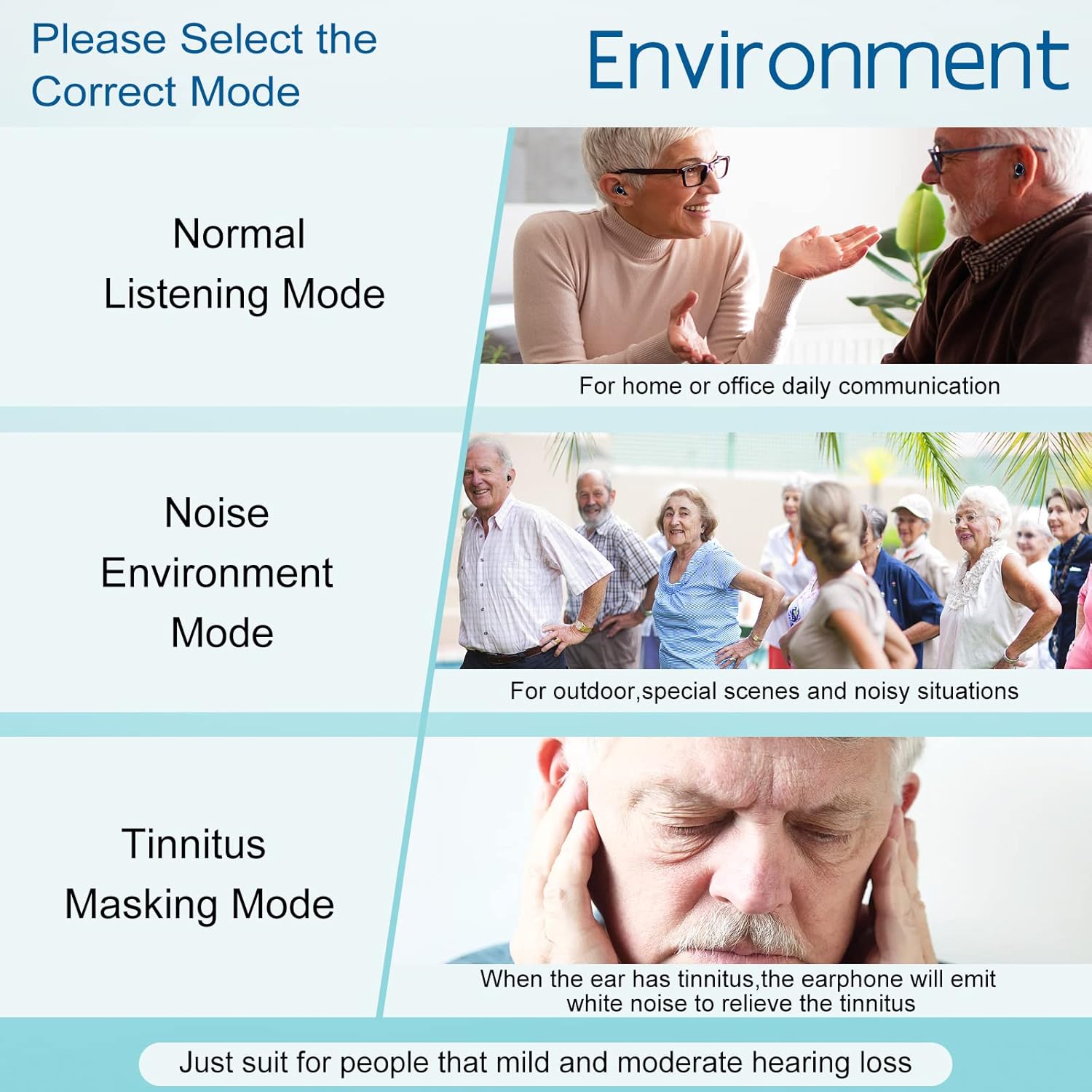 KIBVOE Rechargeable Hearing Aid, 8 Channel Digital (DSP) Hearing Amplifier, 3 Modes for Elderly and Adult Hearing Loss, Comfortable to Wear Black, Pair