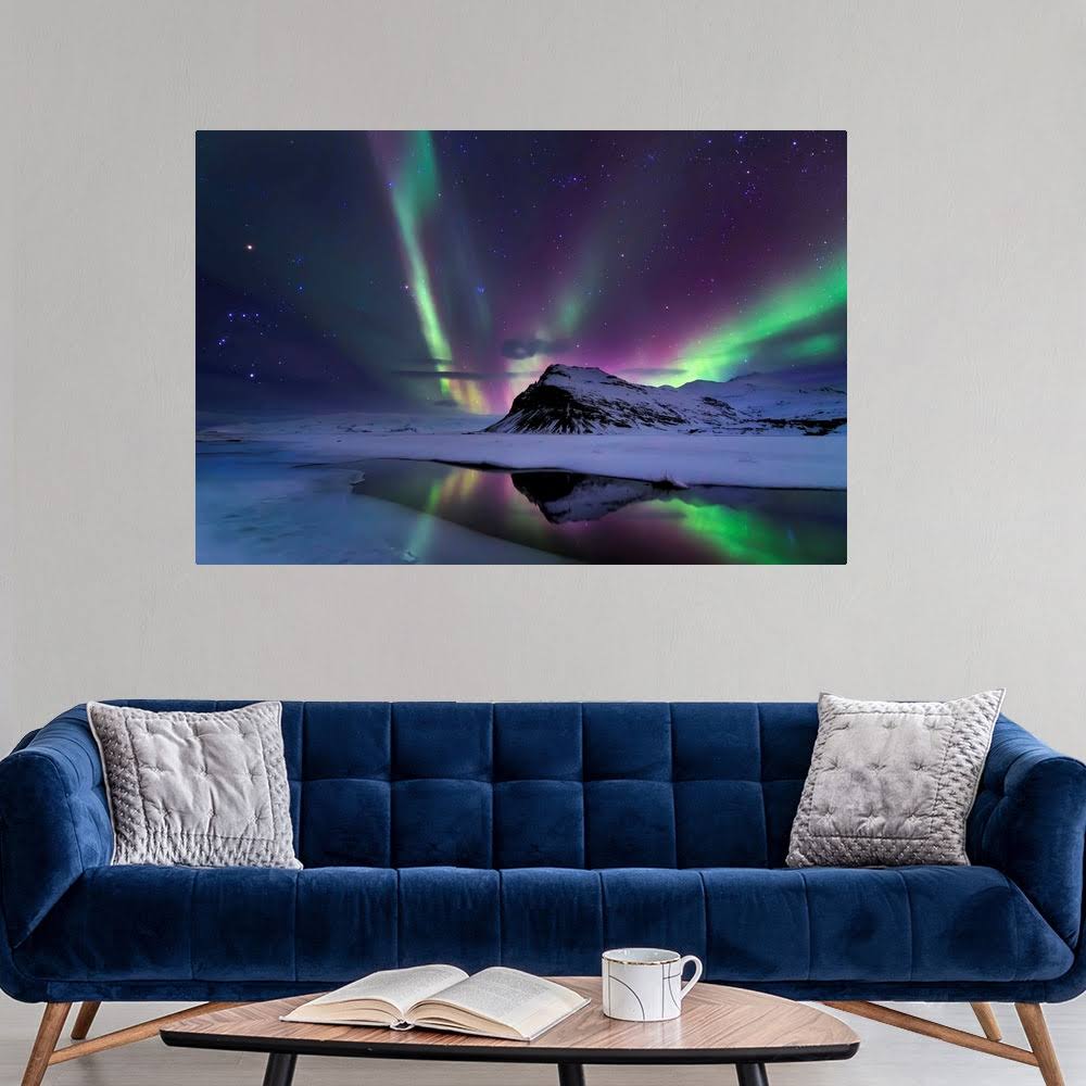 Northern Lights Reflection | Poster Print | 60x40 | Great Big Canvas