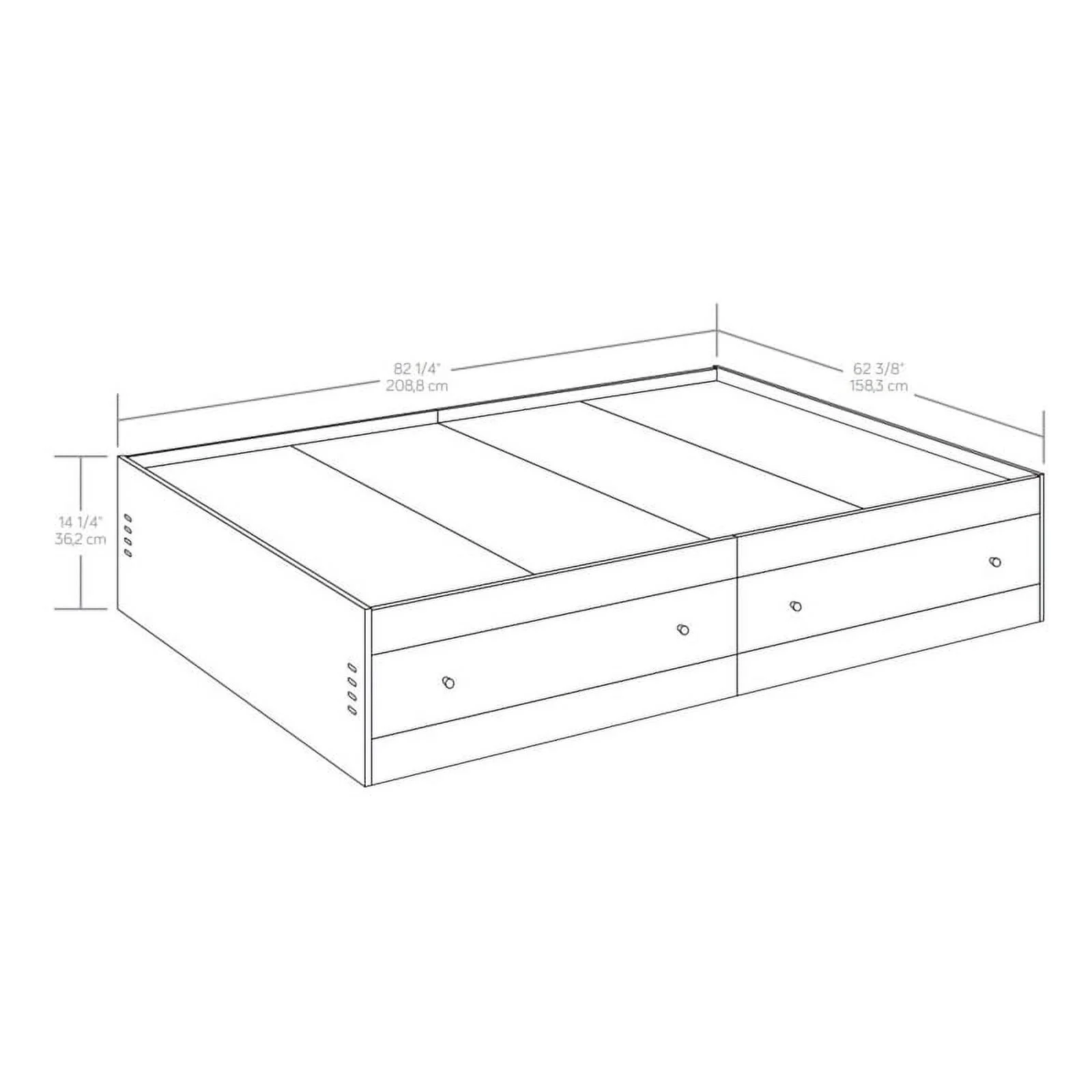 Sauder Boulevard Cafe Engineered Wood Queen Storage Bed in Vintage Oak Finish