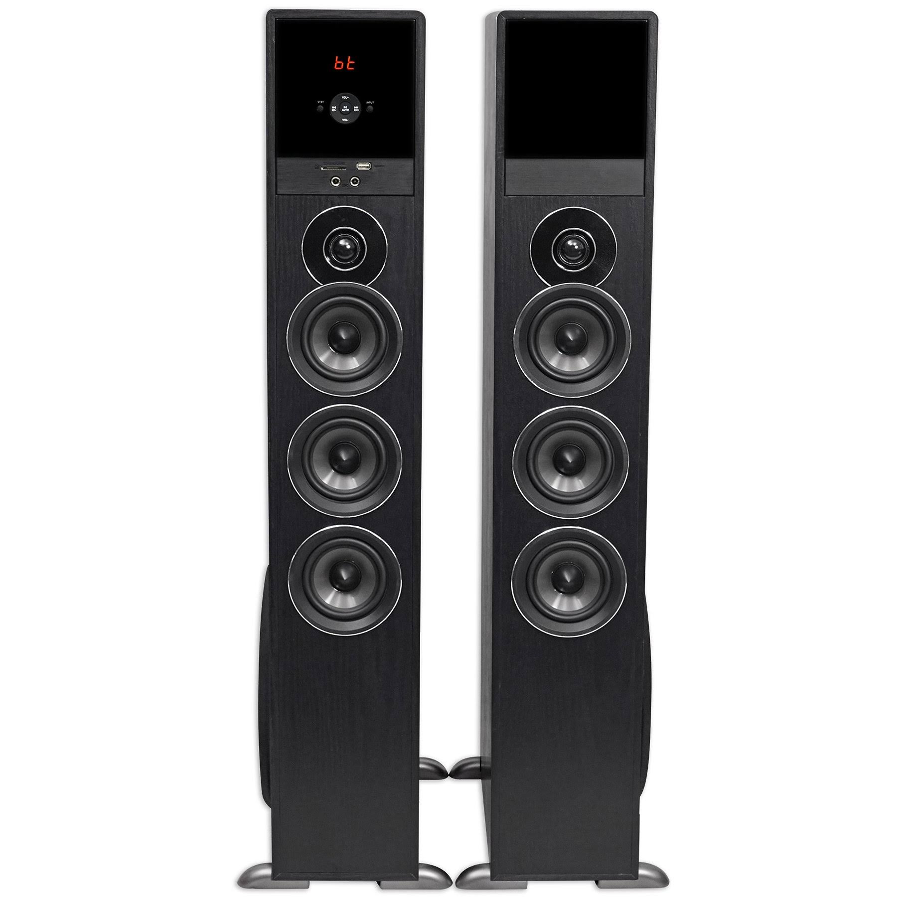 Rockville TM150B Black Home Theater System Tower Speakers 10x22 Sub/Blueooth/USB