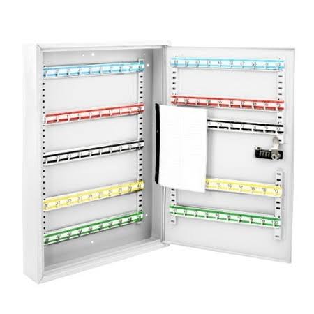 AdirOffice 100-Key White Storage Cabinet with Combination and Key Lock 683-100-WHI