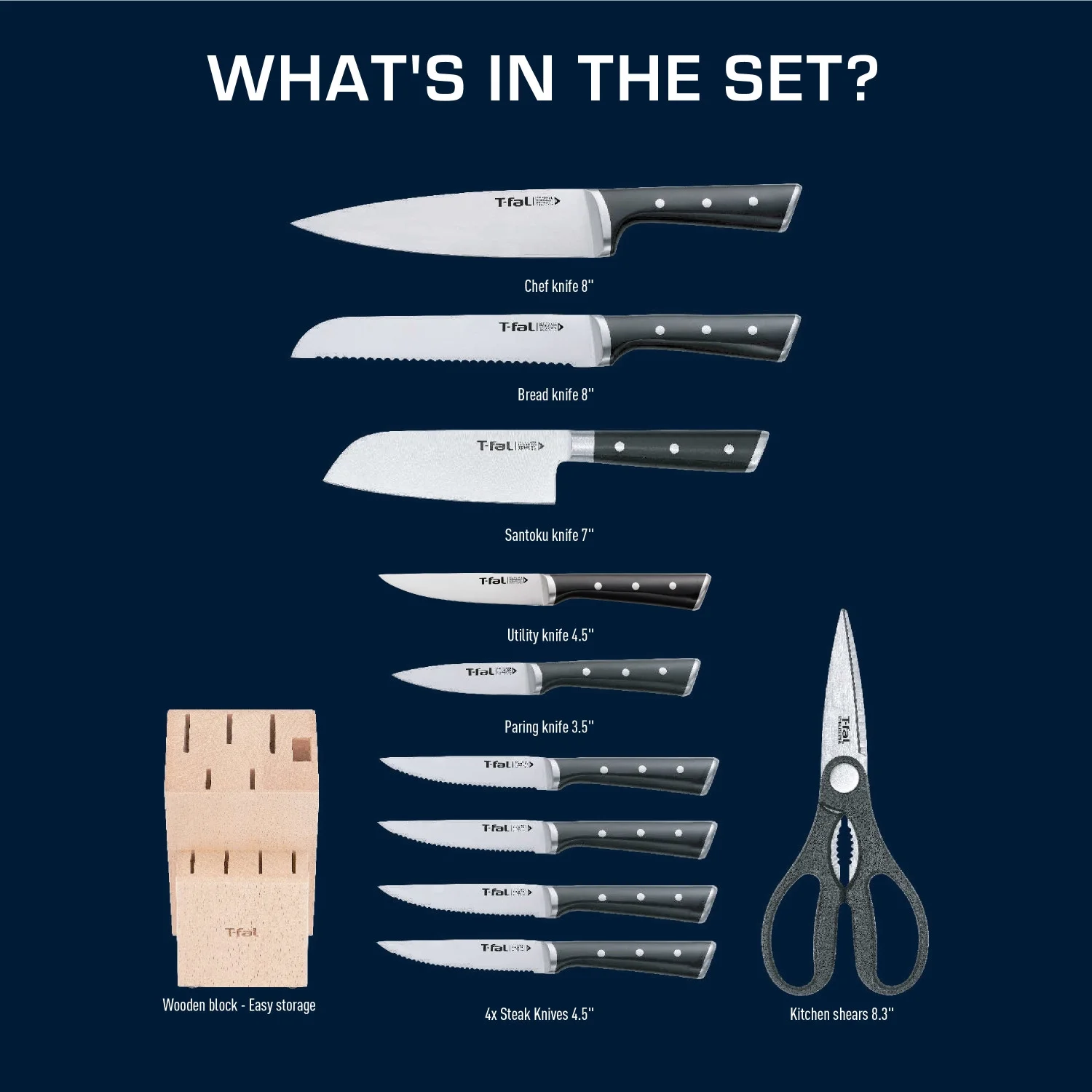 T-fal Ice Force, 11 Piece Knife Block Set