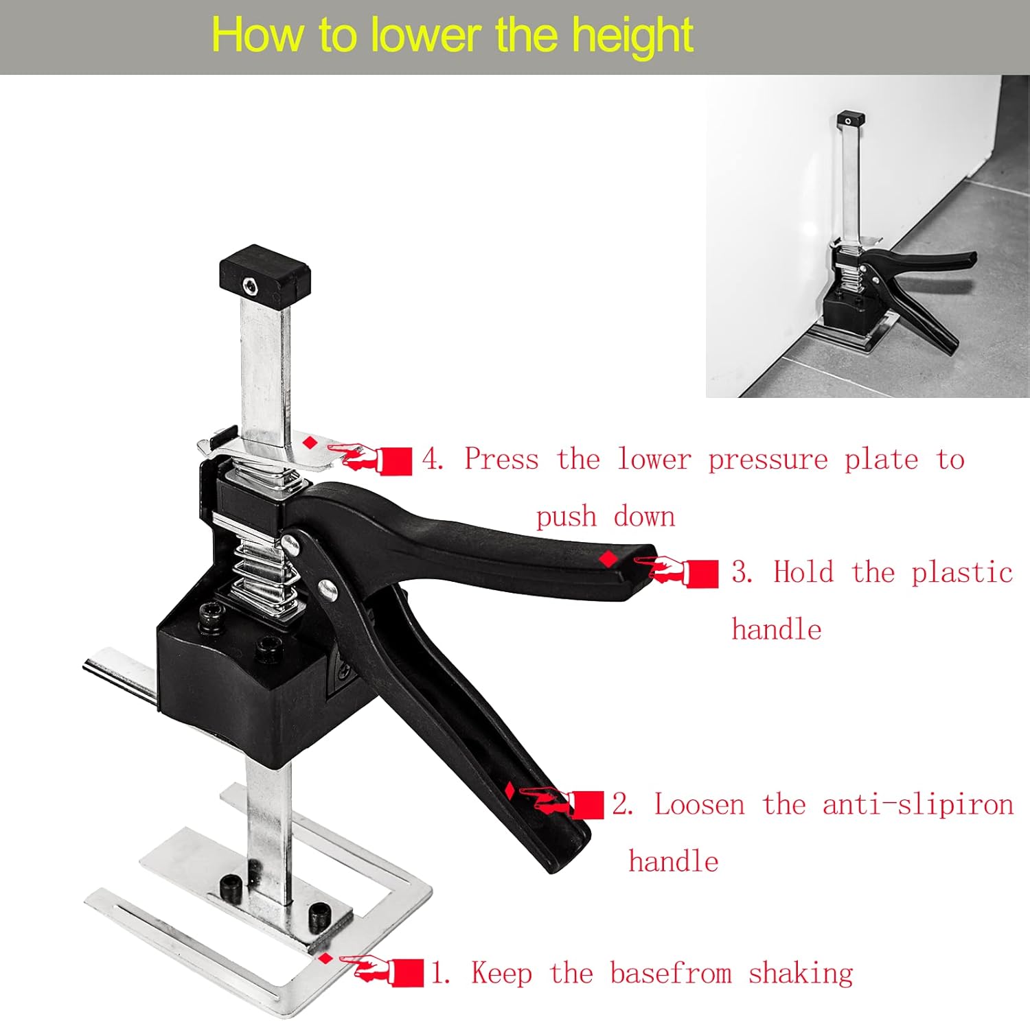 Labor Saving Arm Jack with Ruler 2 Pack, Effort Elevator Hand Tool, Lifting Tool for Door/Flooring/Window/Cabinet/Deck/Furniture (13.7Inch)