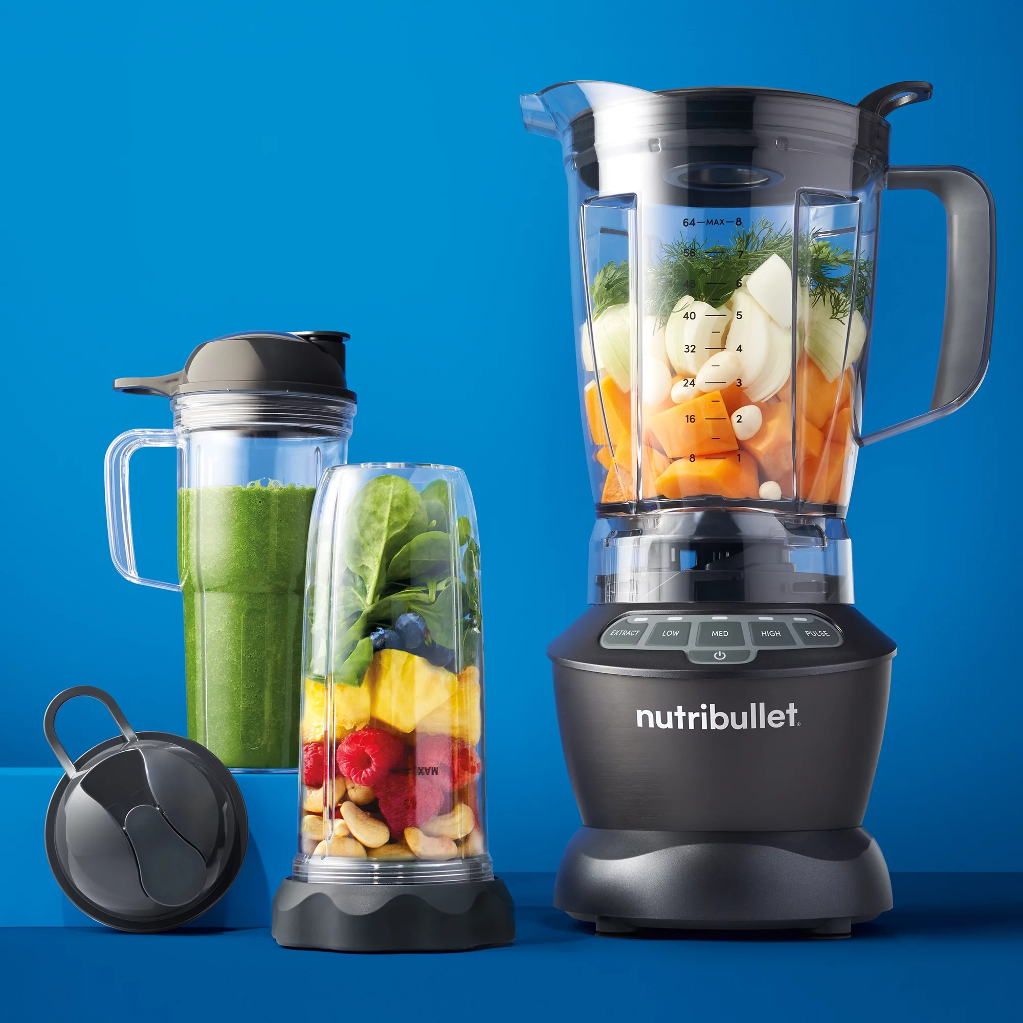 Nutribullet 1200 Watts 64 oz. Full-Size Blender Combo NBF50500, Dark Gray. (Condition: New)