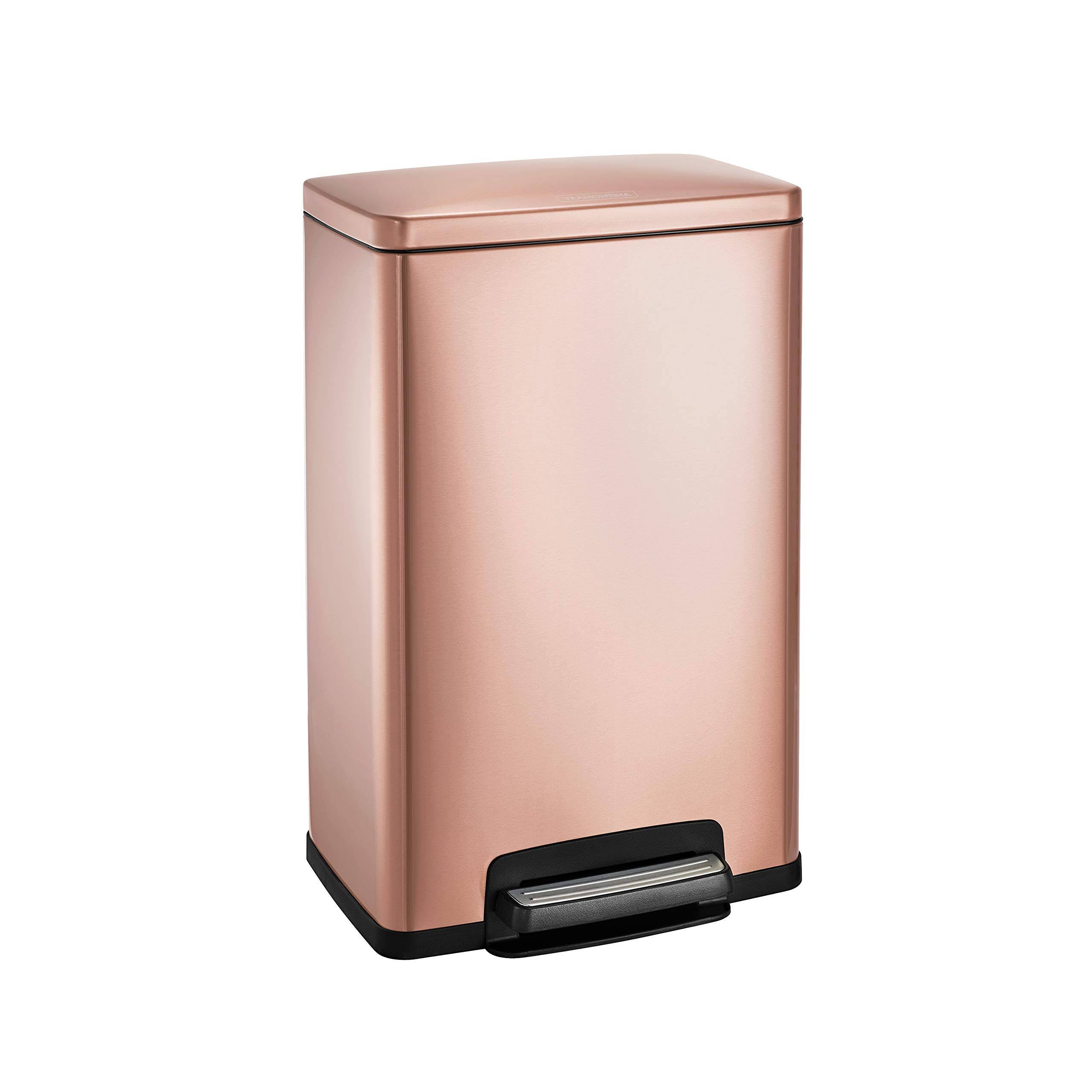 Tramontina 13 Gal Step Trash Can, Rose Gold