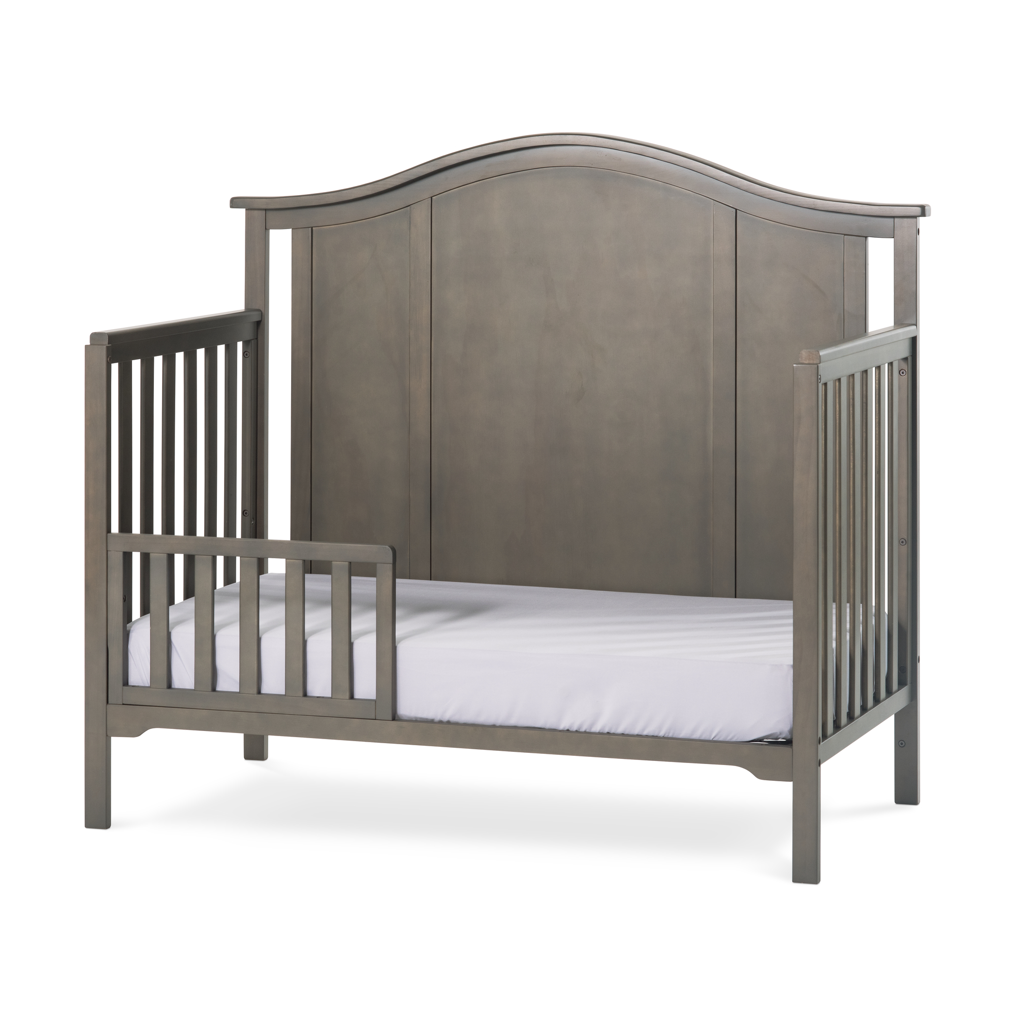 Child Craft Cottage Arch Top 3-Piece Nursery Set with 4-in-1 Convertible Crib, 3-Drawer Dresser, and Changing Table Topper (Dapper Gray)