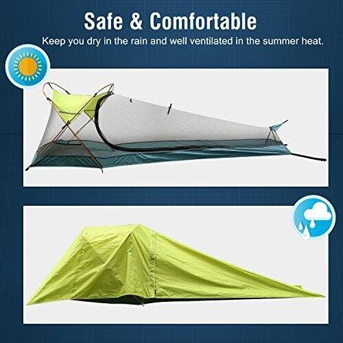 Rhino Valley Camping Tent, Waterproof Portable Lightweight Single Person Outdoor Instant Cabin Tent, Sun Shelter for Camping, Hi