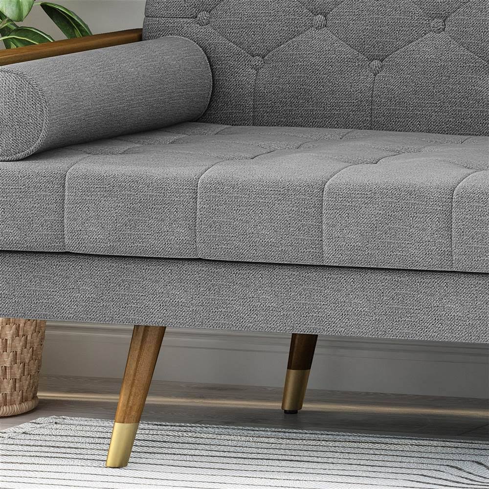 Noble House Jalon Mid Century Sofa in Gray