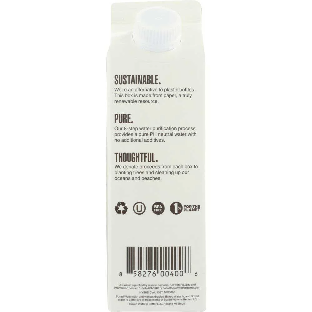 Boxed Water Is Better Purified Drinking Water, 16.9 Fluid Ounce -- 24 per Case.