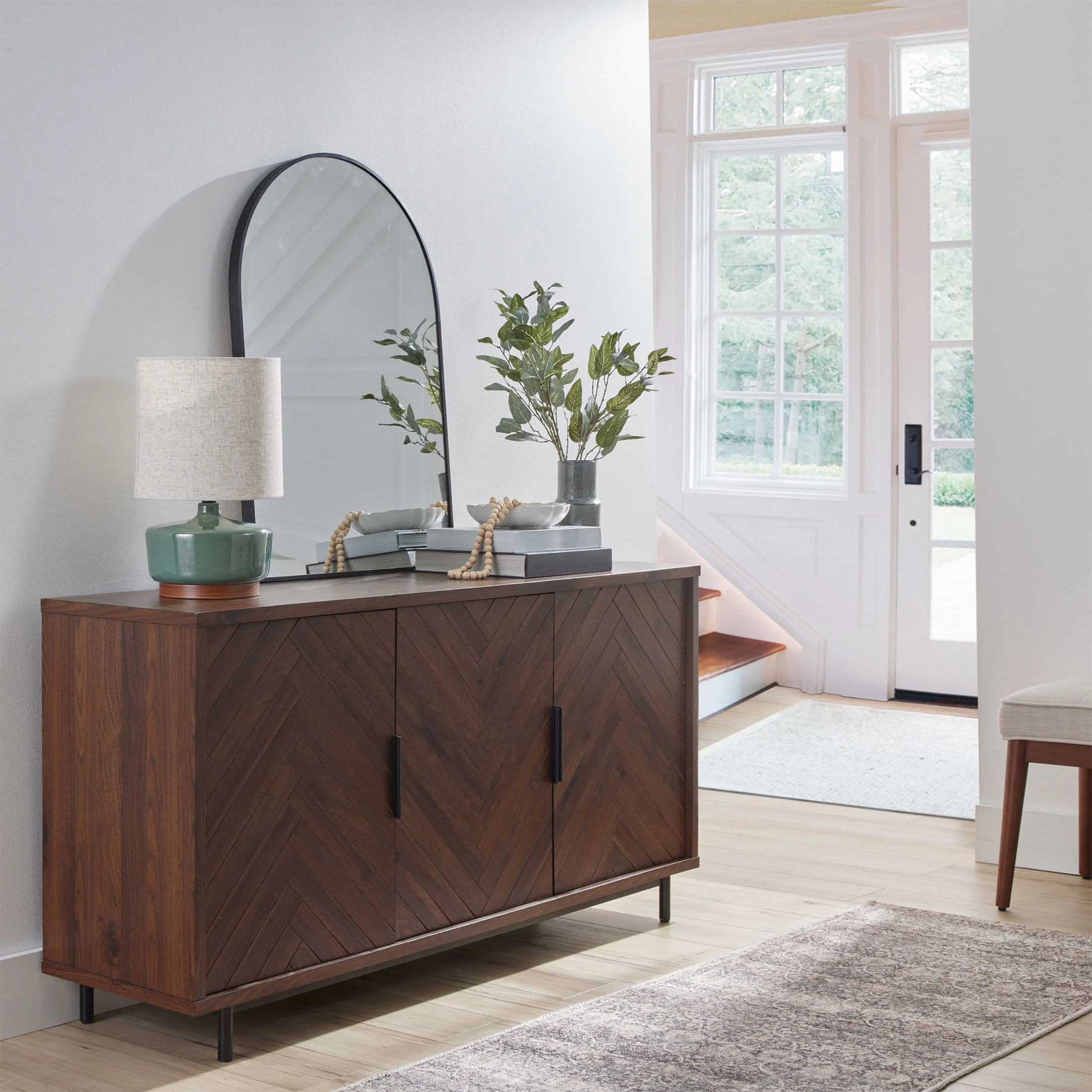 Better Homes & Gardens Wyatt Geo TV Stand for TVs up to 70",  Walnut Finish