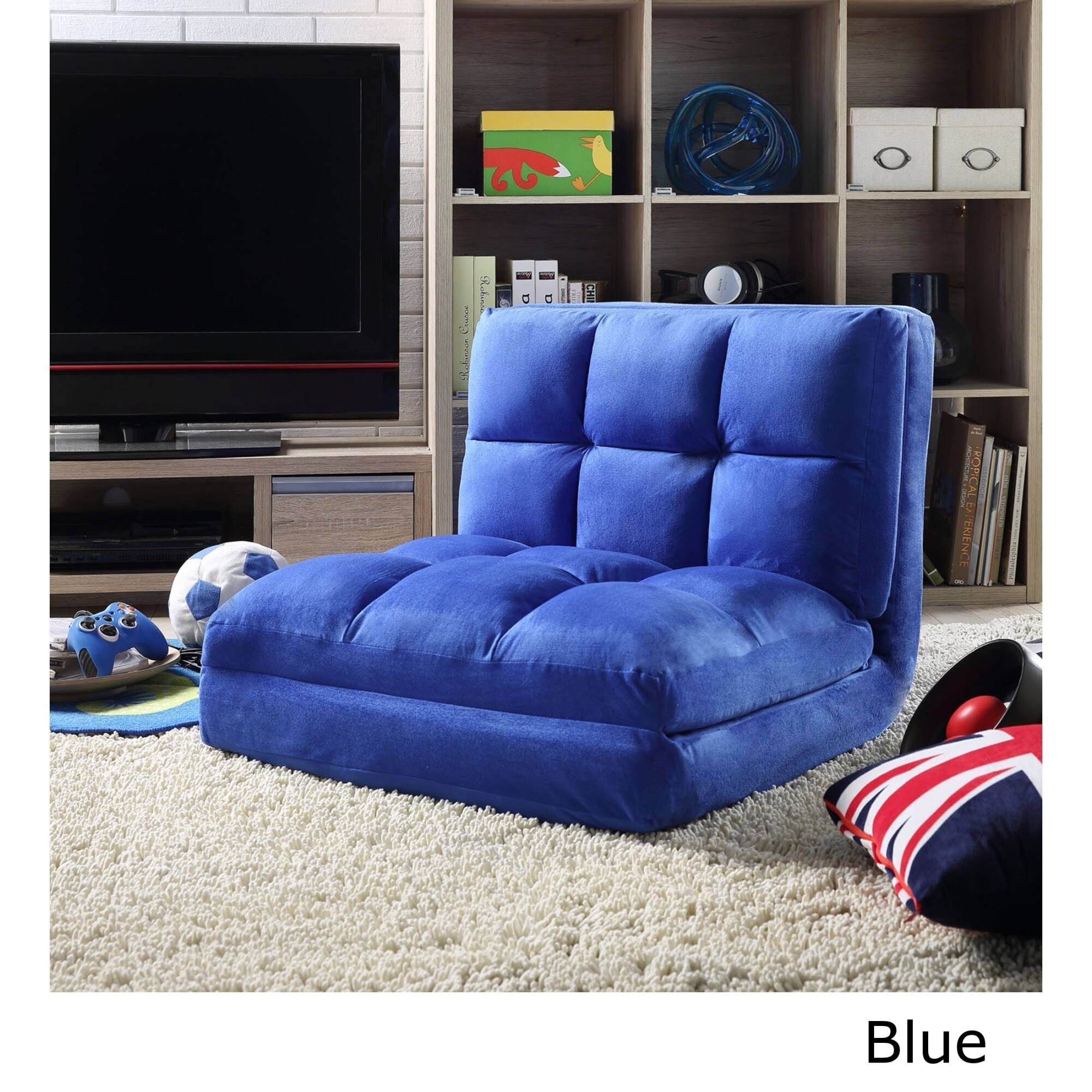 Loungie Microsuede 5-Position Convertible Flip Chair/ Sleeper (Purple)