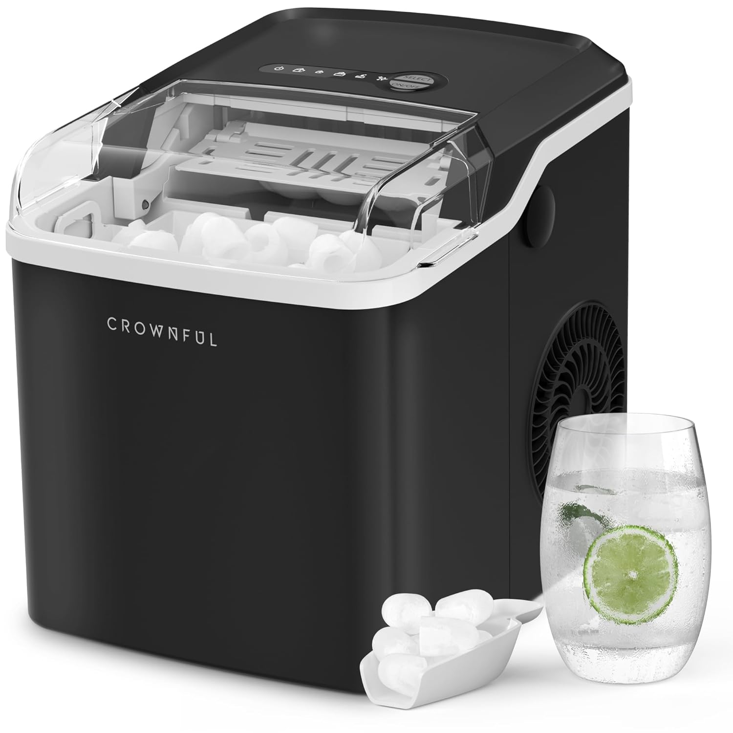 CROWNFUL Ice Makers Countertop, Portable Small Ice Machine with Self-Cleaning & CROWNFUL Food Scale