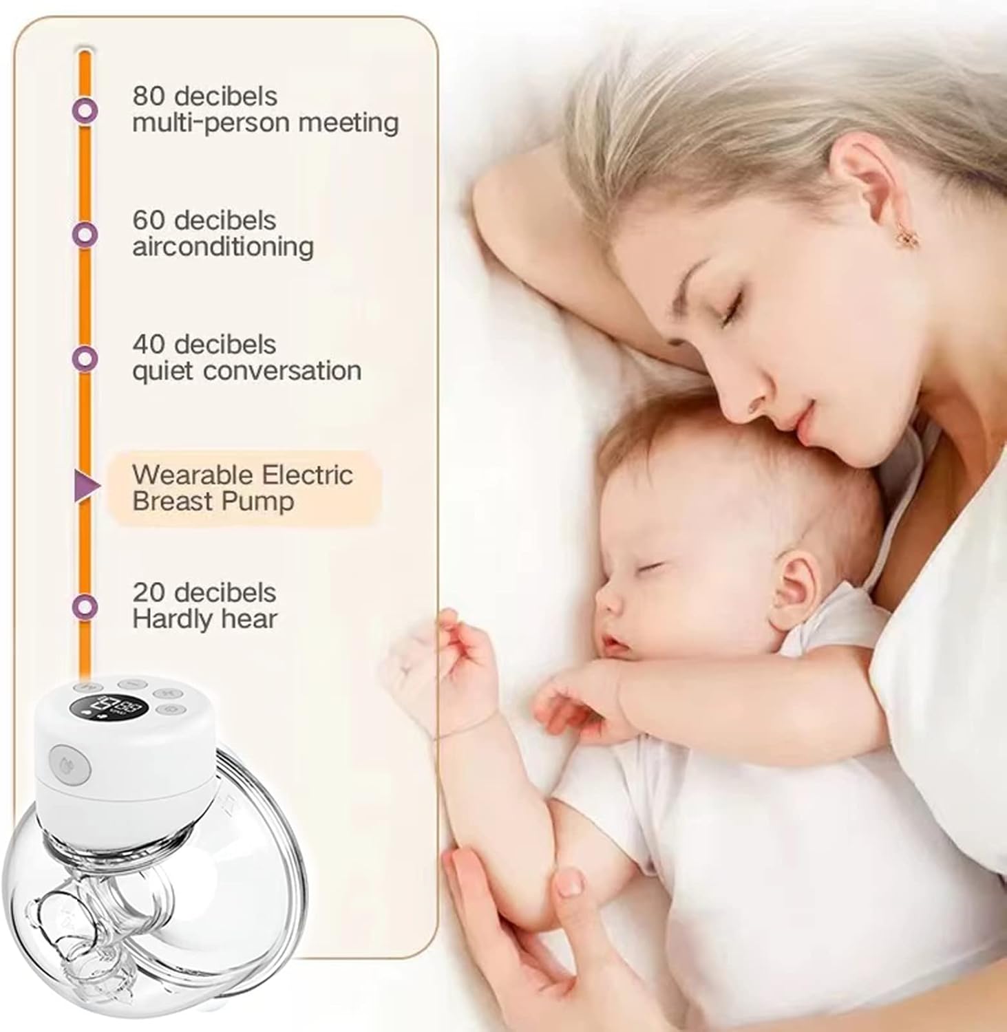 MKKJ Wearable Breast Pump S12, LCD Hands Free Breast Pump, Low Noise & Painless Electric Breast Pump with 2 Mode & 9 Levels, Portable Breastfeeding Breast Pump Can Be Worn in-Bra, 24mm Flange Pack of 2