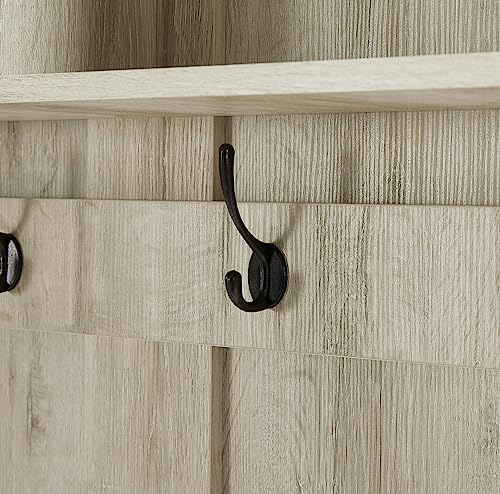 Hall Tree with Storage Bench 3-in-1 Entryway Bench with Coat Rack and Shoe Cabinet Wood Coat Hanger with Open Shelves and Cushioned Bench for Hallway Living Room Mudroom, Walnut