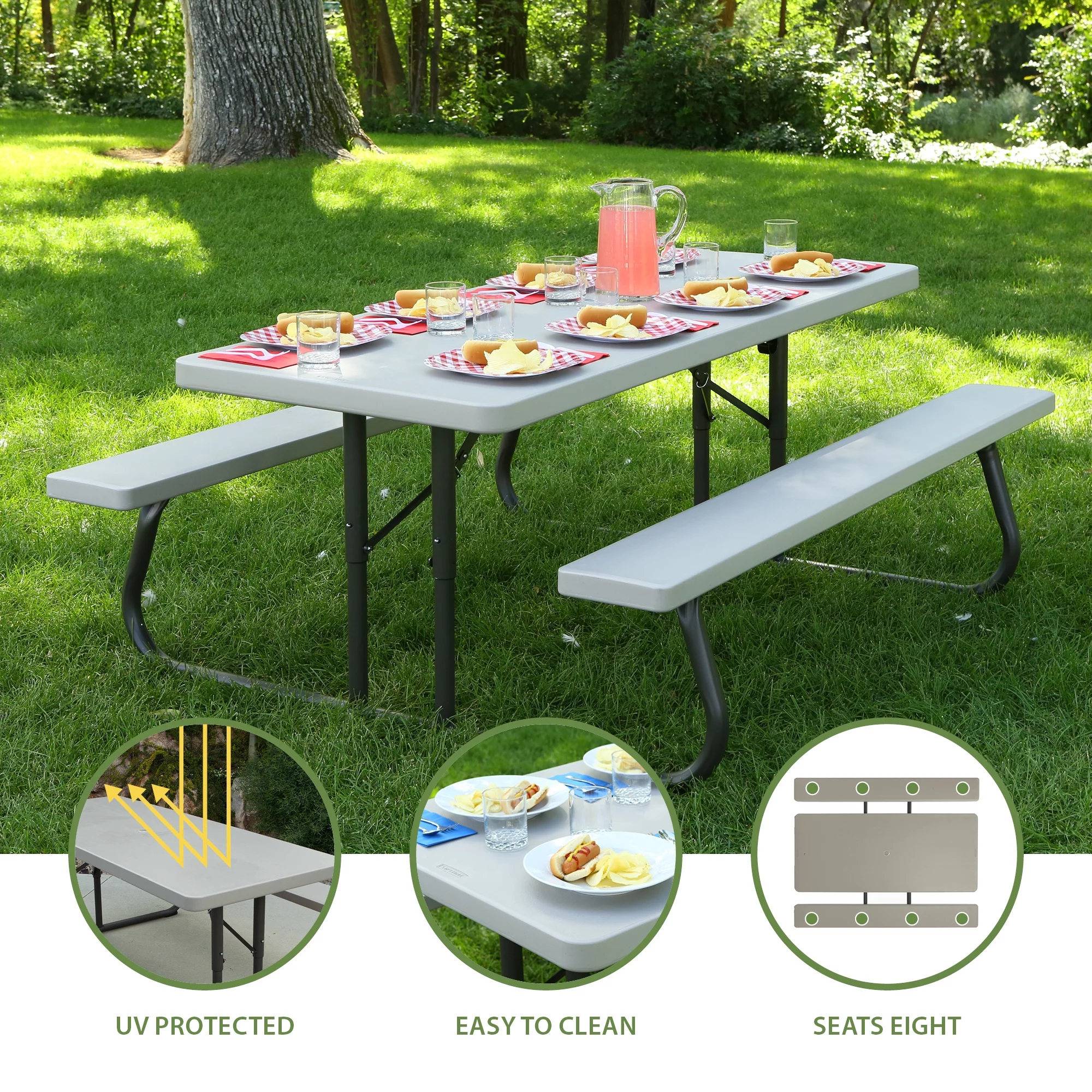 Lifetime 6 Foot Folding Picnic Table, Putty, 22119
