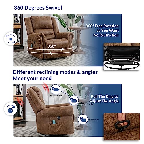 Power Lift Recliner Chair for Elderly with Massage and Heat, Electric Recliner Chair with Rivet Decoration, 2 Remote Controls, Side Pockets & USB Ports for Home, Office (Smoky Gray)