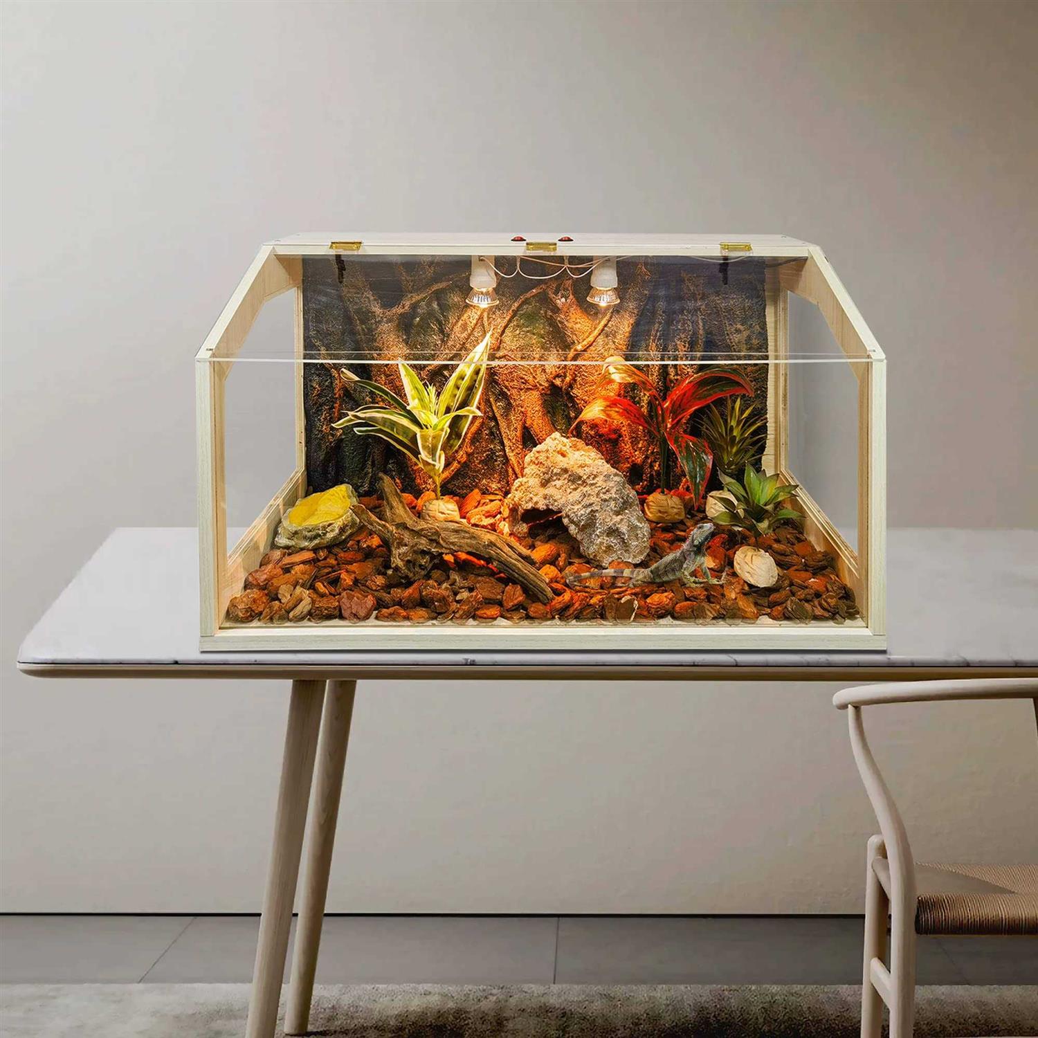 Prolee 21 Gallon to 68 Gallon Reptile Terrarium Tank Tank Bearded Dragon Tank with Roof Door - Pet Supplies online store