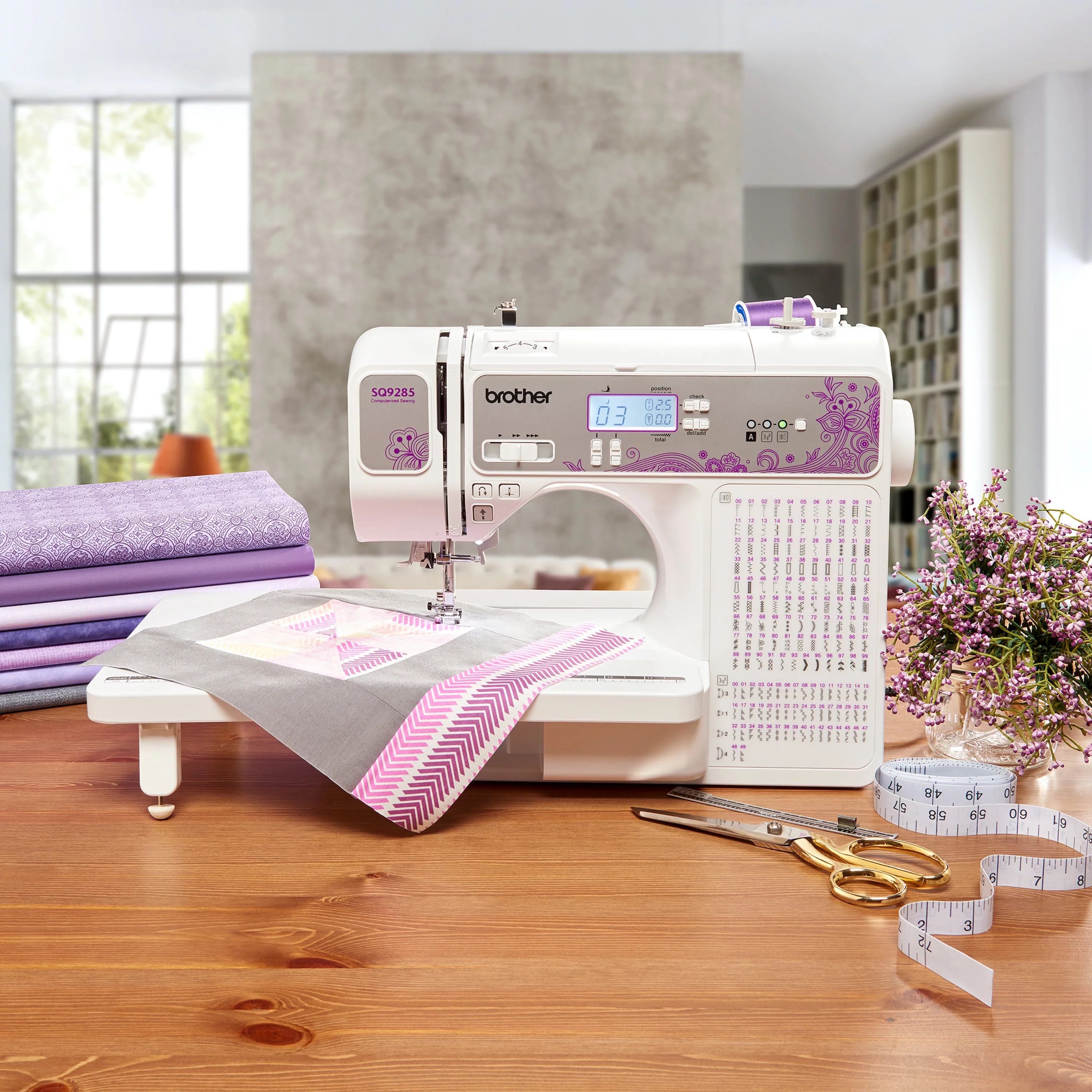 Brother SQ9285 Computerized Sewing and Quilting Machine with Wide Table