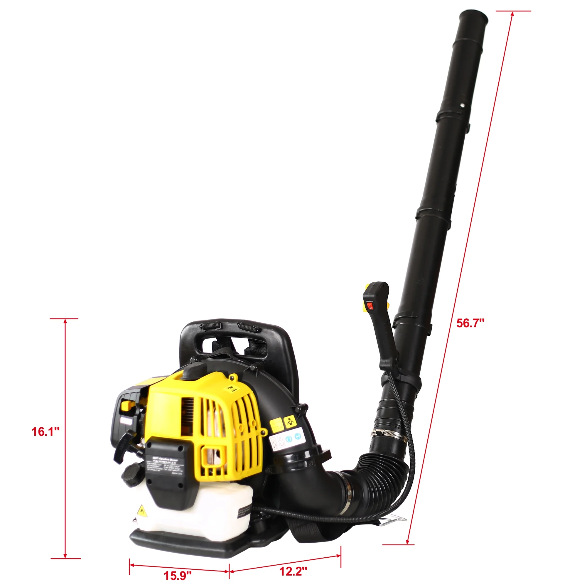 BTMWAY Backpack Leaf Blower, 52CC 2-Cycle Gas Powered Leaf Blower for Lawn Care, Backpack Blower Snow Blower with 248 MPH, Adjustable Shoulder Straps, Gas Leaf Blower for Dust Snow Debris, Yellow - Curated Treasures Market