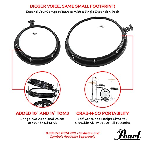 Pearl Compact Traveler Drum Set 18" Bass Drum & 10" Snare Drum with Bag (Cymbals & Hardware Sold Separately)*