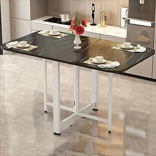 Drop Leaf Dining Table, Folding Dining Table, Wooden Foldable Kitchen Table, Multifunction Expandable Table, Foldable Extendable Space Saving Furniture, Foldable in 3 Forms, for Kitchen, Living Room (