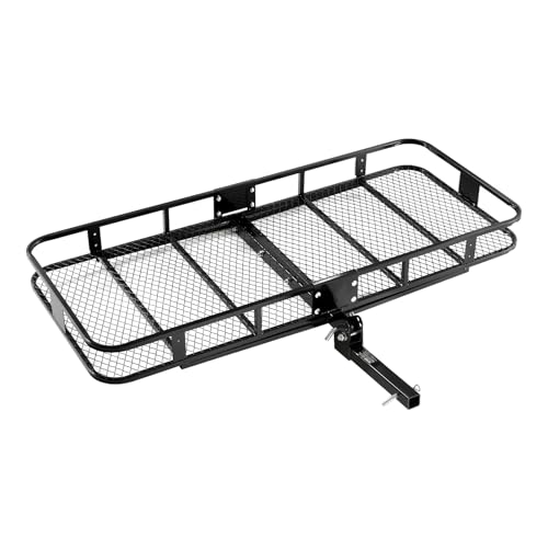 VEVOR 70" x 30" x 6", Hitch Cargo Carrier, 500 lbs Capacity with Nighttime Reflective Reminder, Folding Hitch Mount Cargo Carrier Basket with Hitch Lock for 2" Receiver, Fit for SUVs