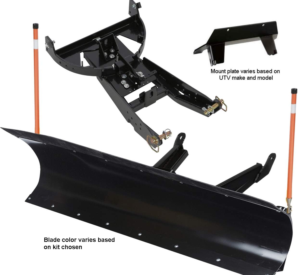 MotoAlliance DENALI 72" Pro UTV Snow Plow Kit in RED - 2014+ Hisun 500 and 700