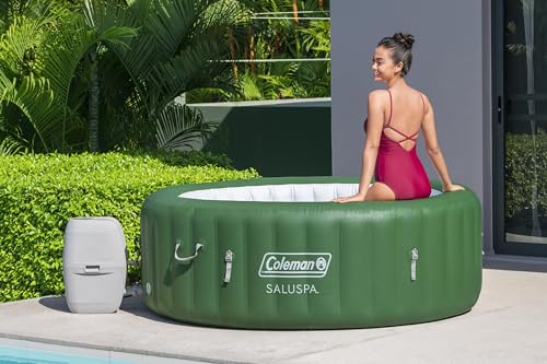 Bestway Coleman Palm Springs 4 to 6 Person EnergySense Smart AirJet Plus Inflatable Hot Tub Outdoor Spa with 140 AirJets and Insulated Cover