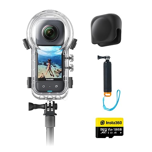Insta360 X3 Motorcycle Kit (New Version) - Waterproof 360 Action Camera with 1/2" 48MP Sensors, 5.7K 360 Active HDR Video, 72MP 360 Photo, 4K Single-Lens, 60fps Me Mode, Stabilization