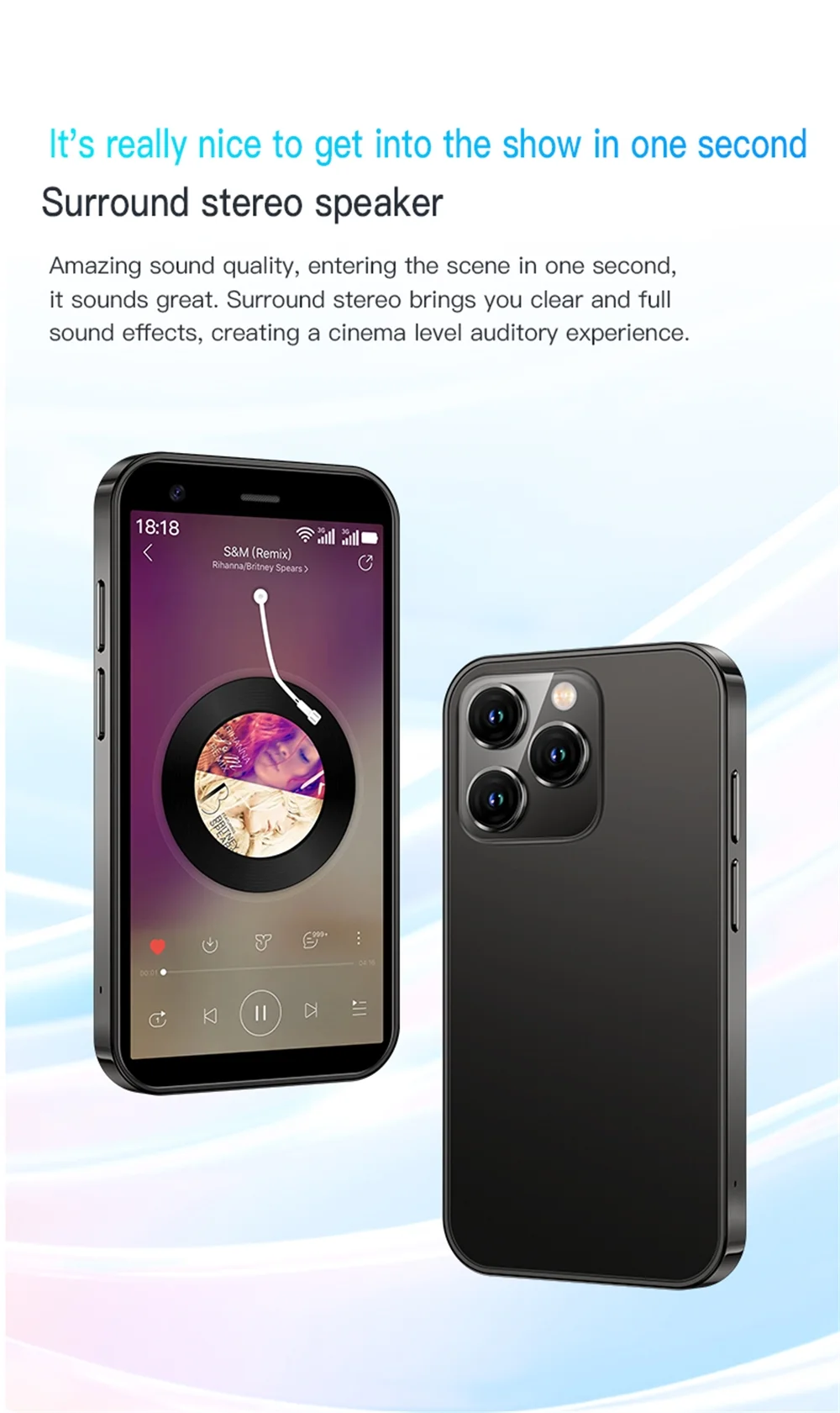 Mini Smartphone Unlocked 3G SOYES XS15 Small Smart Phone for Kid Student Android 8.1 3inches Display 2GB RAM 16GB ROM 3G WiFi Bluetooth Beckup Little Cellphone - Curated Treasures Market