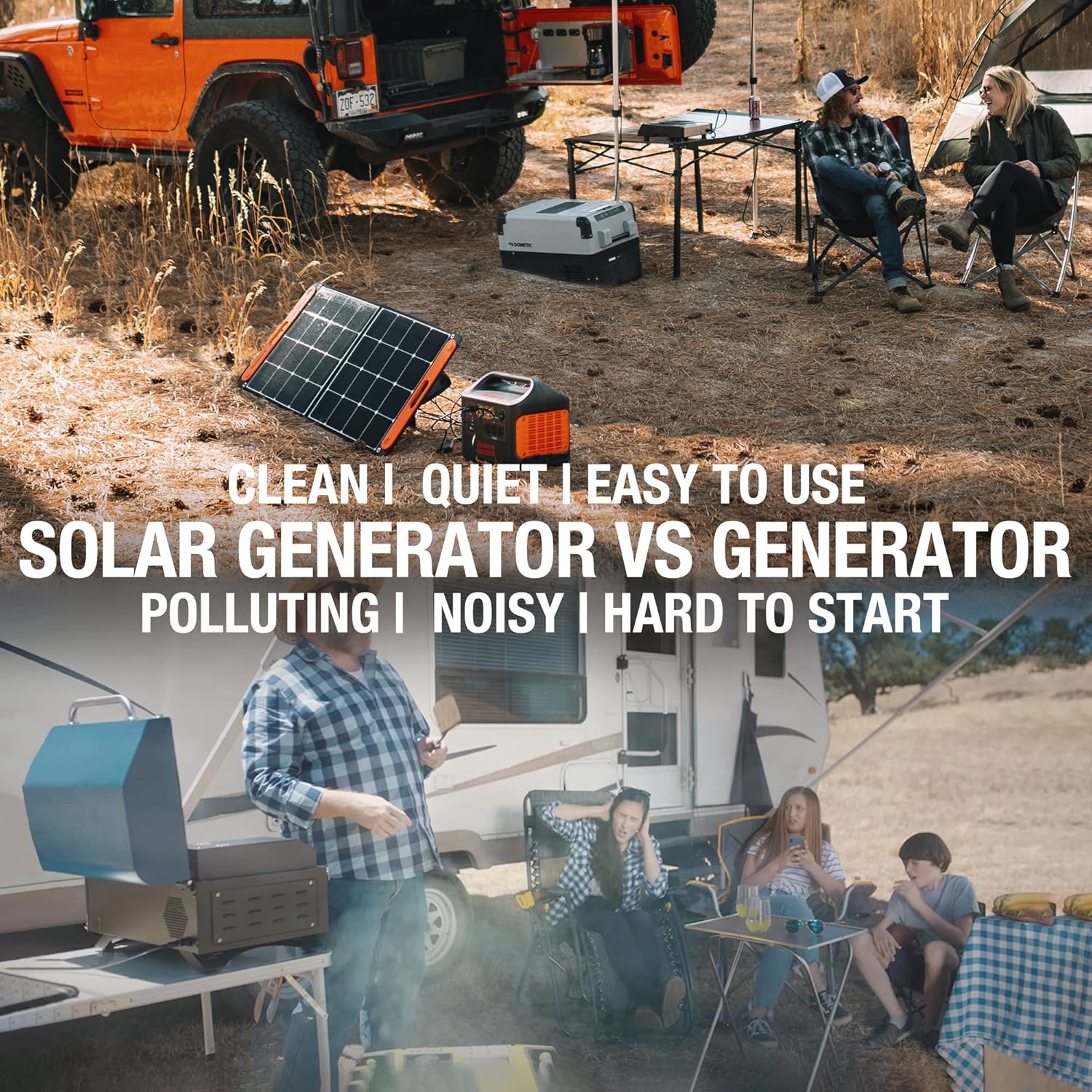 Jackery Solar Generator 1500, Explorer 1500 and 1 xSolarSaga 100W Solar Panel with 3x110V/1800W AC Outlets, Solar Power Generator with Lithium Battery Pack for Outdoor RV/Van Camping, Overlanding
