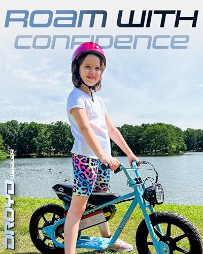 Droyd Weeler Electric Mini Bike for Kids, 200W Motor w 2 Speed Settings (10 Mph & 6 Mph), 24V 8Ah Battery for 8 Miles Range, Rear Disc Brake, and 15" Tires, Safe & Fun E Bike for Ages 6+
