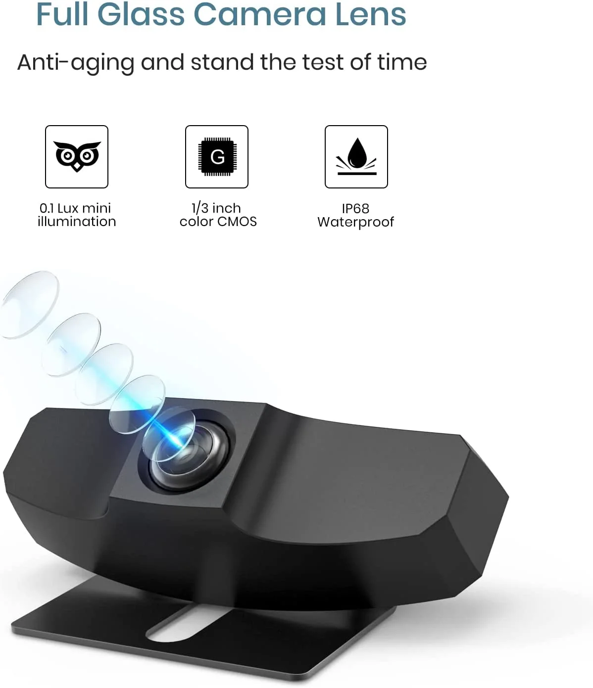 BOSCAM SunGo Pro Solar Wireless Backup Camera for Most Vehicle, DIY No Wiring No Drilling Install with Digital Wireless Night Vision Rear View Camera