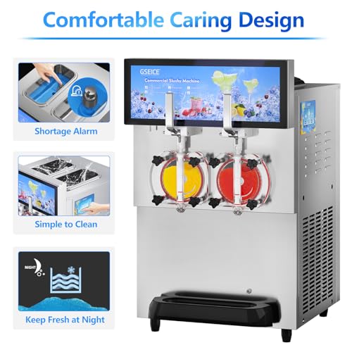 GSEICE Commercial Slushy Machine, Margarita Machine for Slush, Frozen Margarita, Slushy Maker Machine for Restaurants, Bars, Pool Parties
