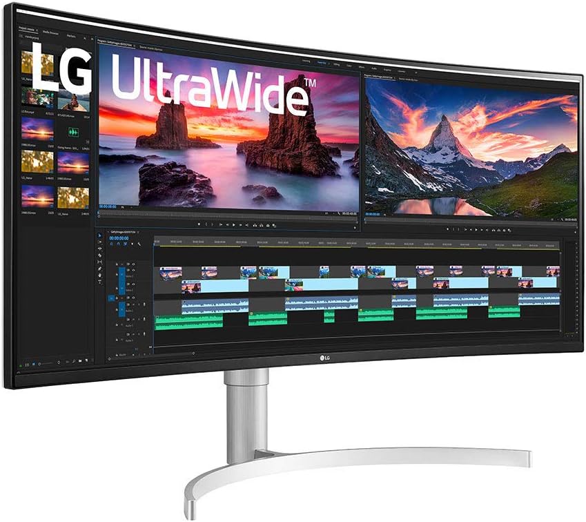 LG 38” 38BN95C-W QHD+ Nano IPS Curved UltraWide™ Monitor (3840x1600) with Thunderbolt™ 3 Port, 1 ms Response Time, 144 Hz Refresh Rate, DisplayHDR™ 600, Black Stabilizer & Dynamic Action Sync