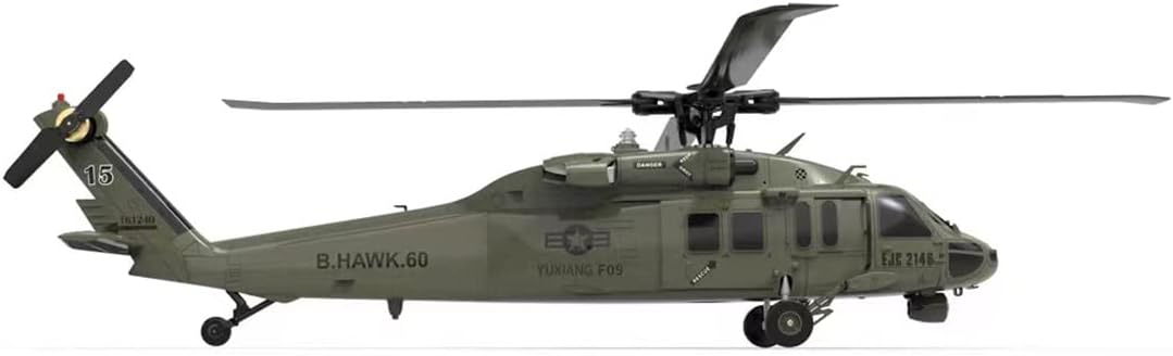 MAYS RC Helicopter for Adults, F09 1/47 2.4G 6CH Brushless Direct Drive Remote Control Military Helicopter for American UH60-Black Hawk Helicopter (RTF Edition)