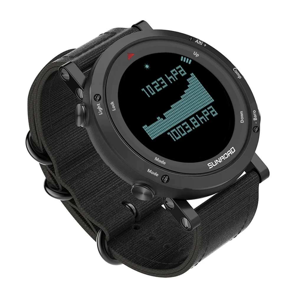 Barometer Altimeter Compass Thermometer Weather Forecast Men Watch 50meters Water-resistant Multifunctional Outdoor Sports Watch for Mountaineering Running Trekking Camping