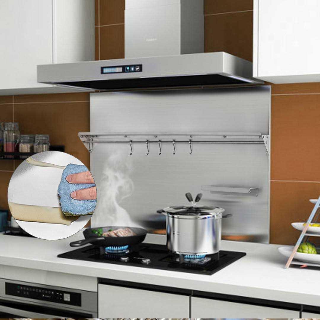 VEVOR Range Backsplash with Shelf 29.5 inch Range Hood Wall Shield Stainless Steel Backsplash Silver Splash Plate for Range Hood Stainless DYB36X29.5YC00001V0