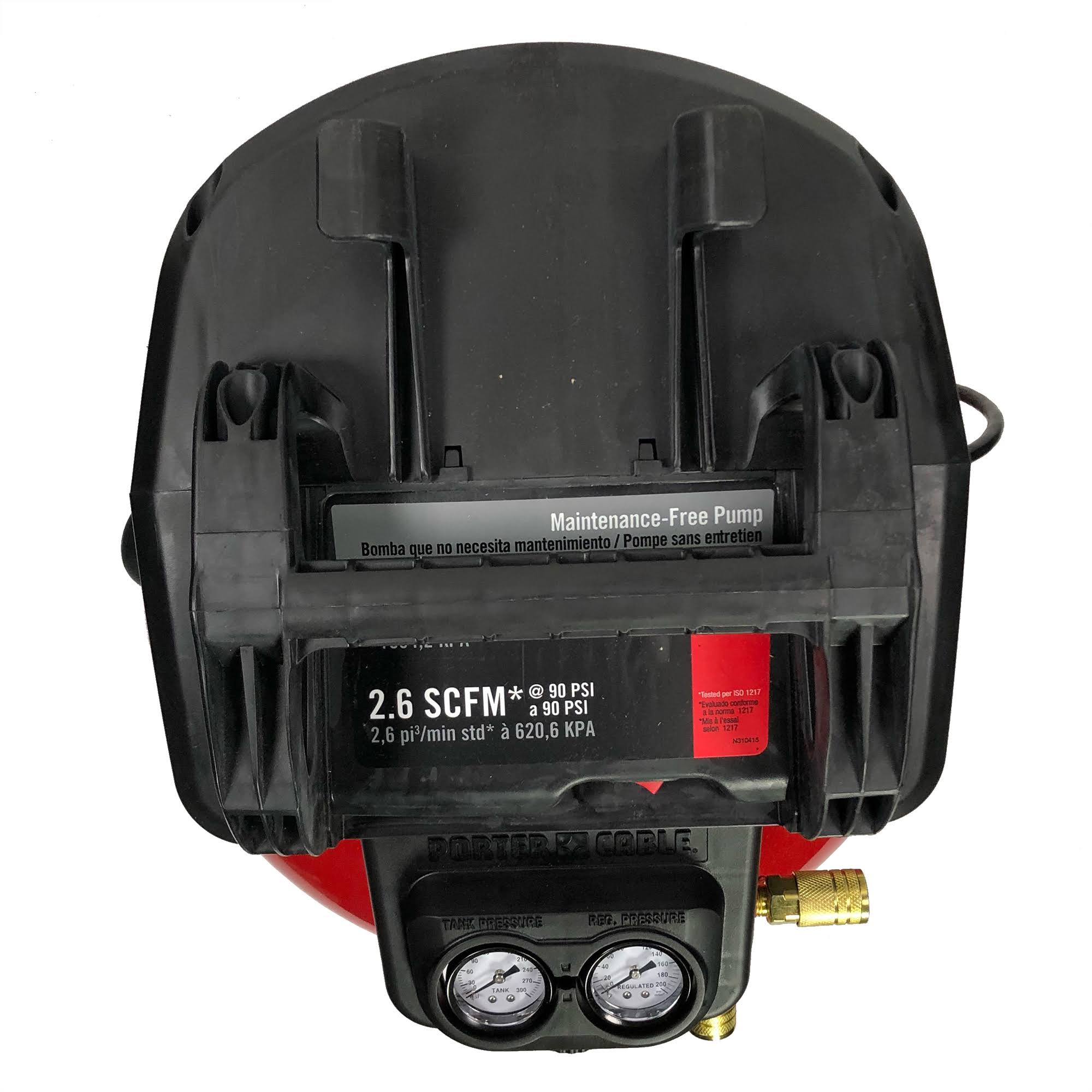 Porter-Cable C2002R Oil-Free Pancake Air Compressor, 0.8 HP, 6 gal