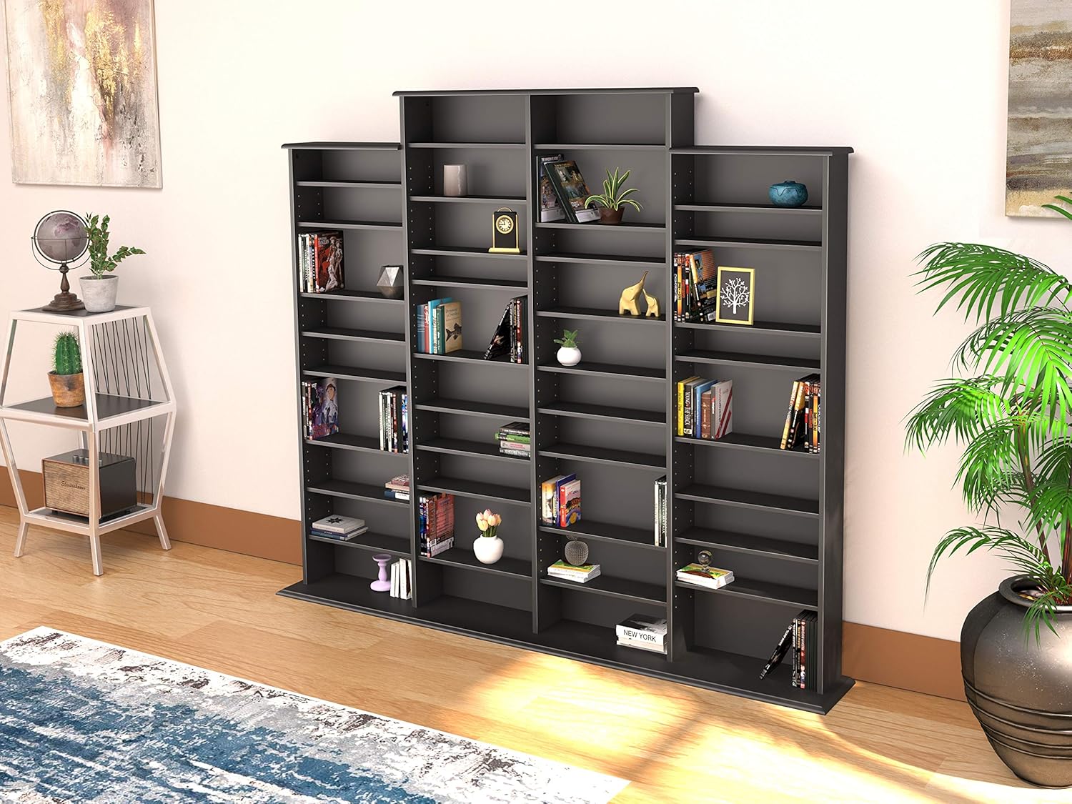Prepac Quad Width Wall Storage Cabinet, Black