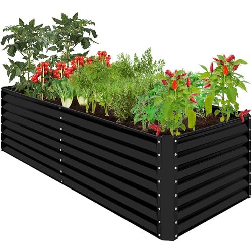 Best Choice Products 8x4x2ft Outdoor Metal Raised Garden Bed, Deep Root Planter Box for Vegetables, Flowers, Herbs, and Succulents w/ 478 Gallon Capacity - Gray