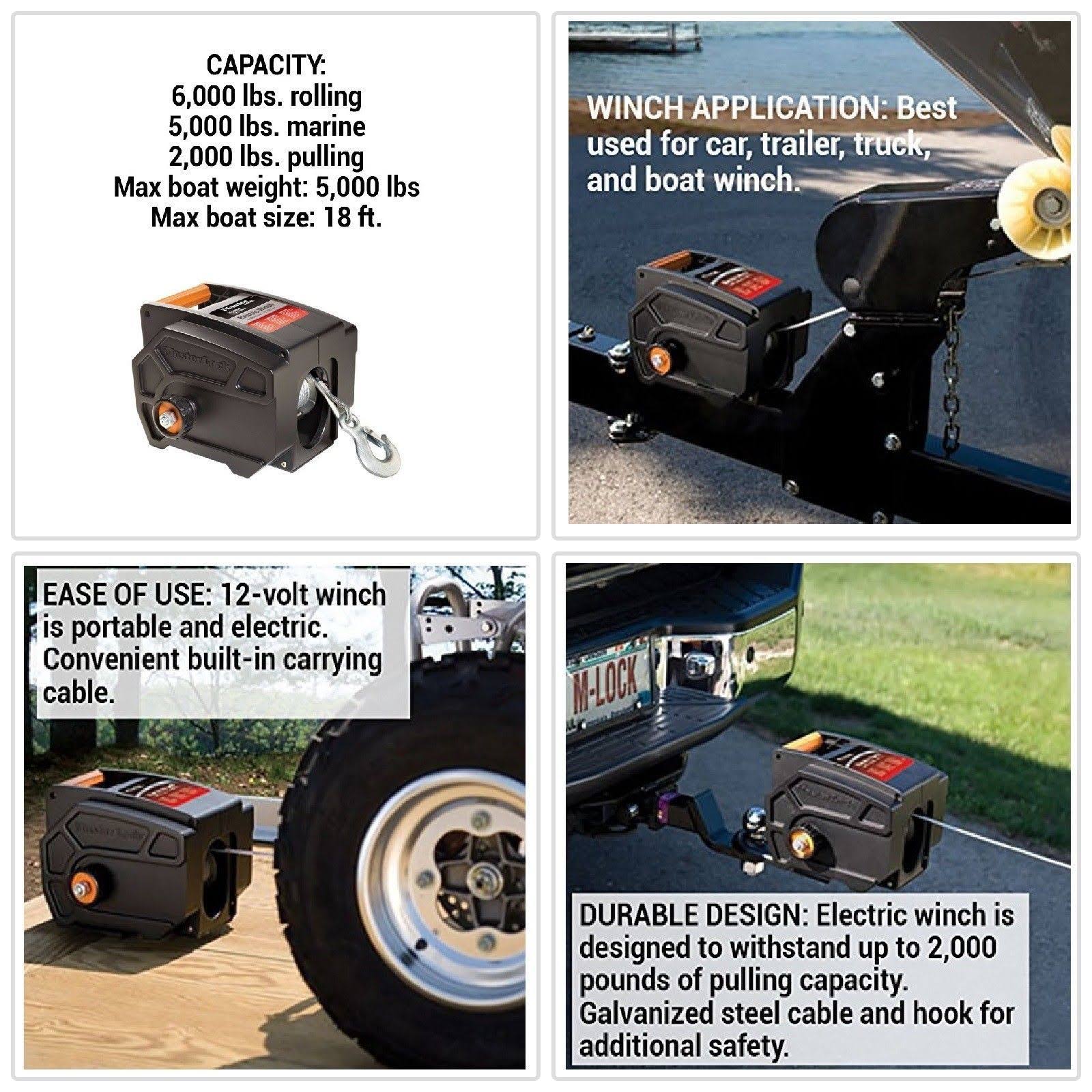 Master Lock Electric Winch Portable 12-Volt DC 2953at