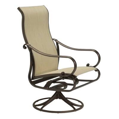 Radiance Swivel Patio Dining Chair Tropitone Frame Color: Sonora, Fabric: Cape Cove