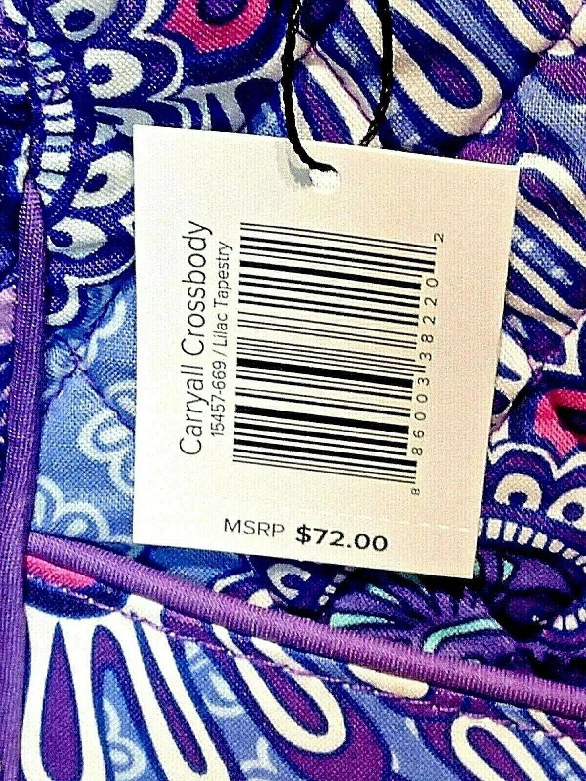Vera Bradley Carryall Crossbody in Lilac Tapestry