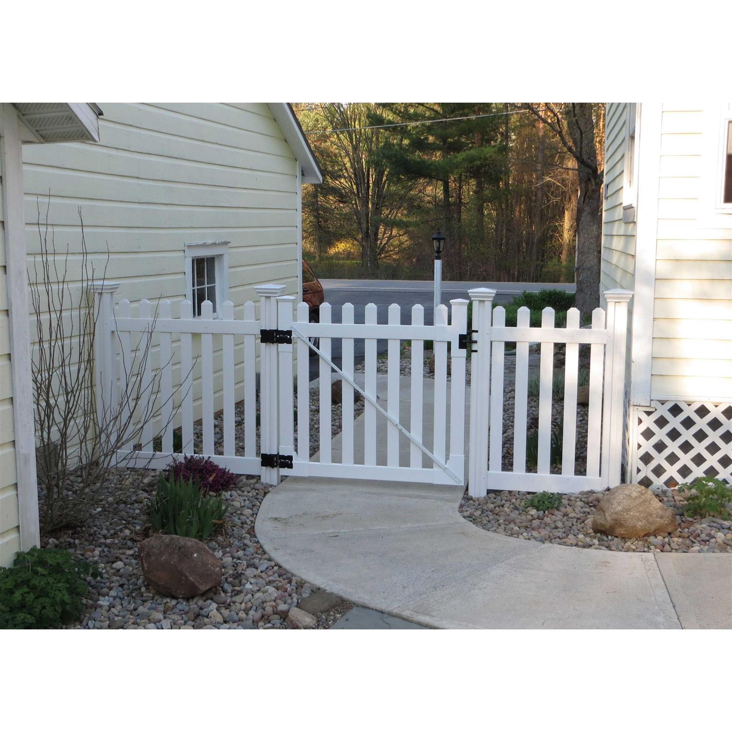 WamBam Fence 4 ft. x 4 ft. Premium Vinyl Classic Picket Fence Gate with Powder Coated Stainless Steel Hardware - Shop Hardware Tools Online Store