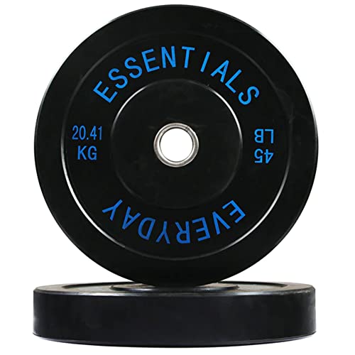 BalanceFrom Color Coded Black Olympic Bumper Plate Weight Plate with Steel Hub