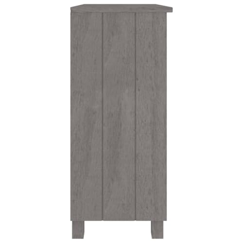 Buffets & Sideboards Sideboard Light Gray 33.5"x13.8"x31.5" Solid Wood Pine,Enhance Your Abode with Rustic Charm: Pinewood Sideboard with Ample Storage Cabinets & Storage