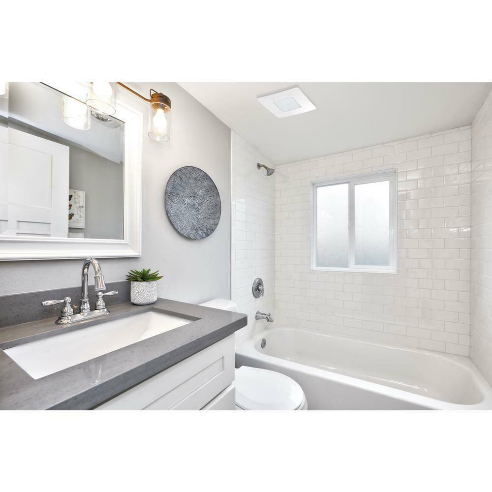 Revent 110 CFM Easy Installation Bathroom Exhaust Fan with LED Lighting